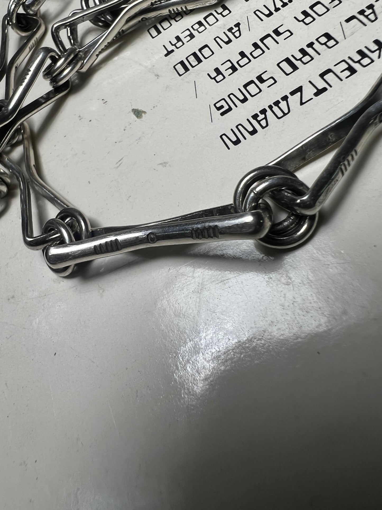 Hand stamped chain hour glass