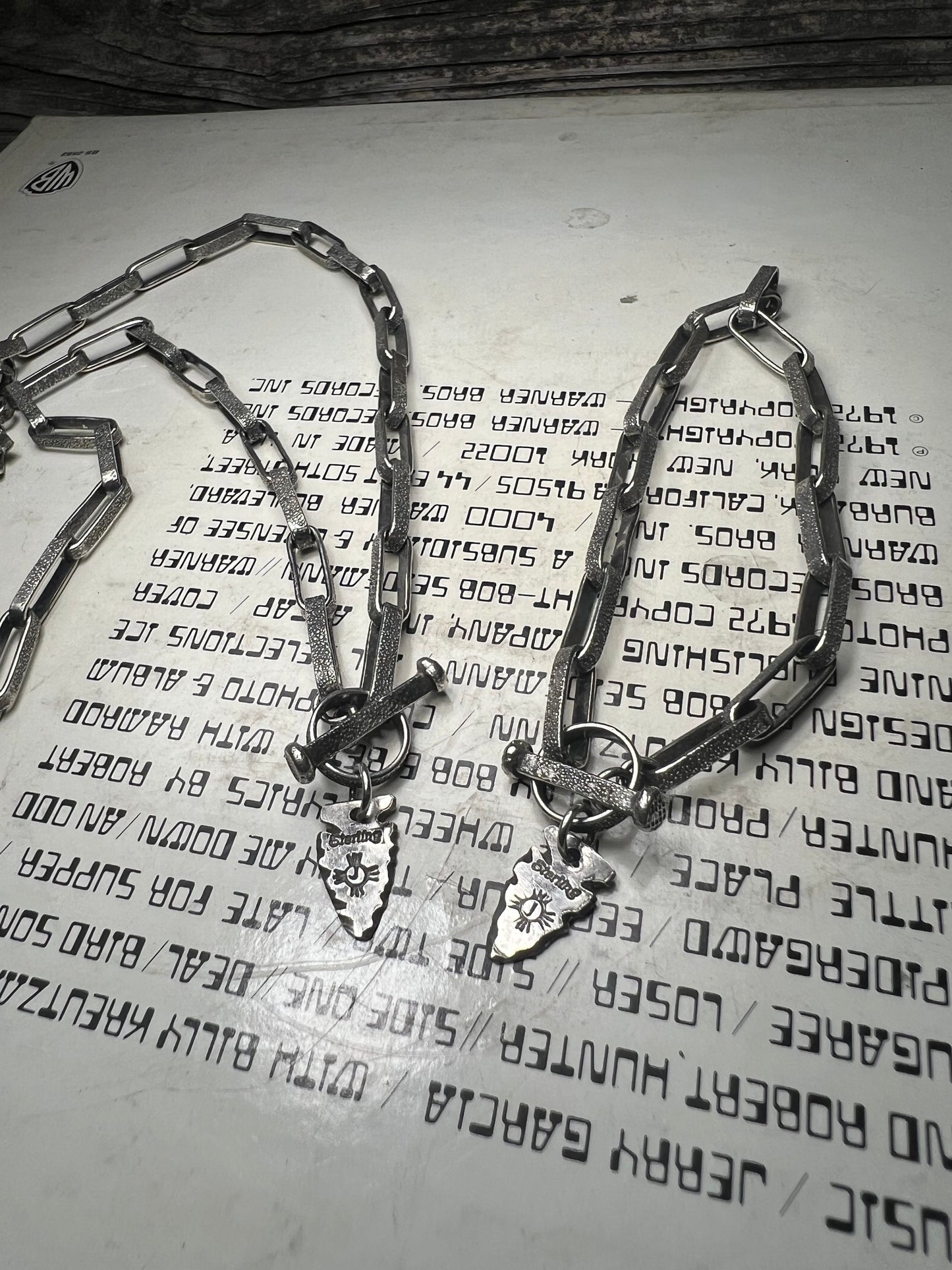 Stingray sterling silver chain set