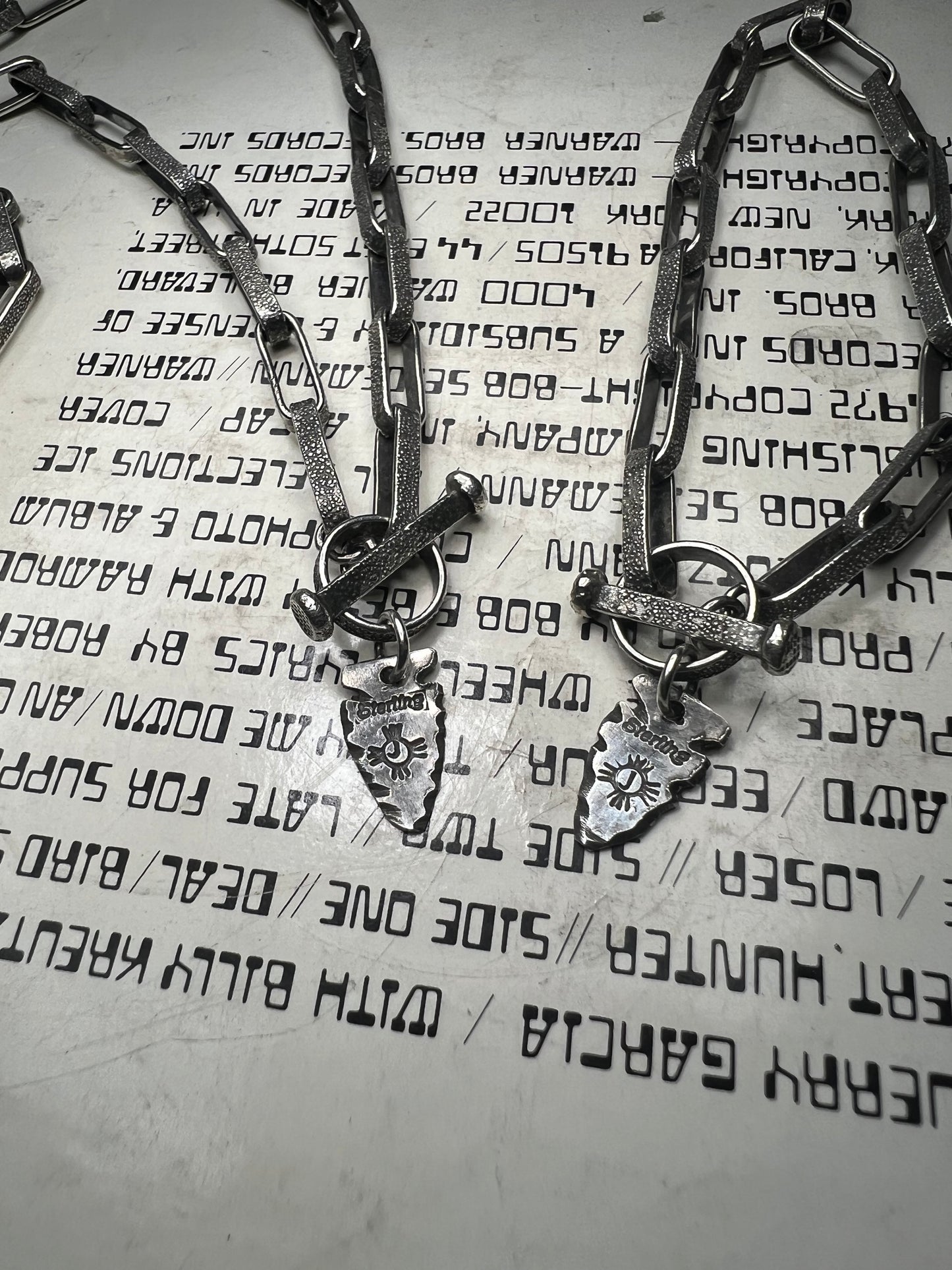 Stingray sterling silver chain set