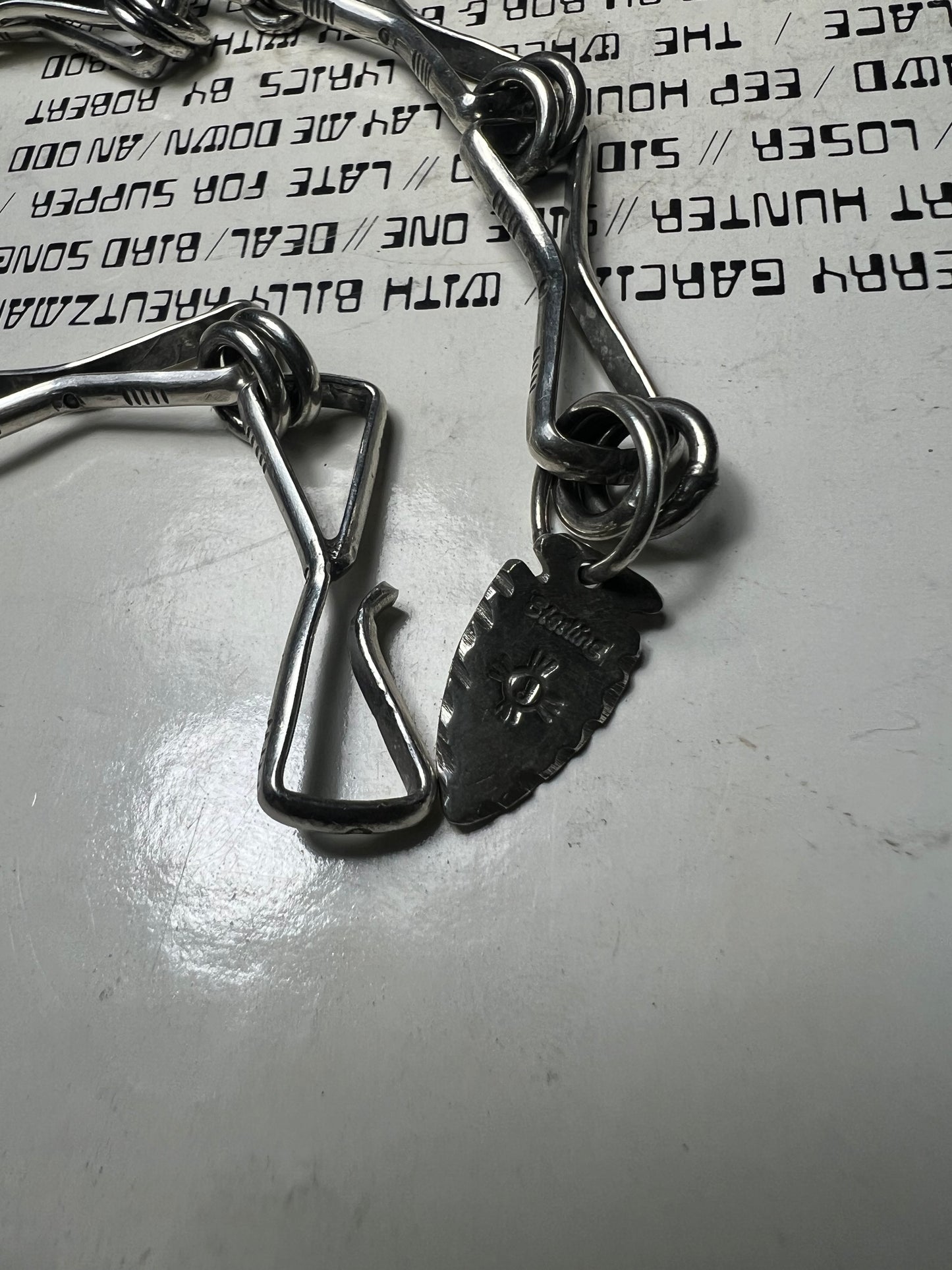Hand stamped chain hour glass