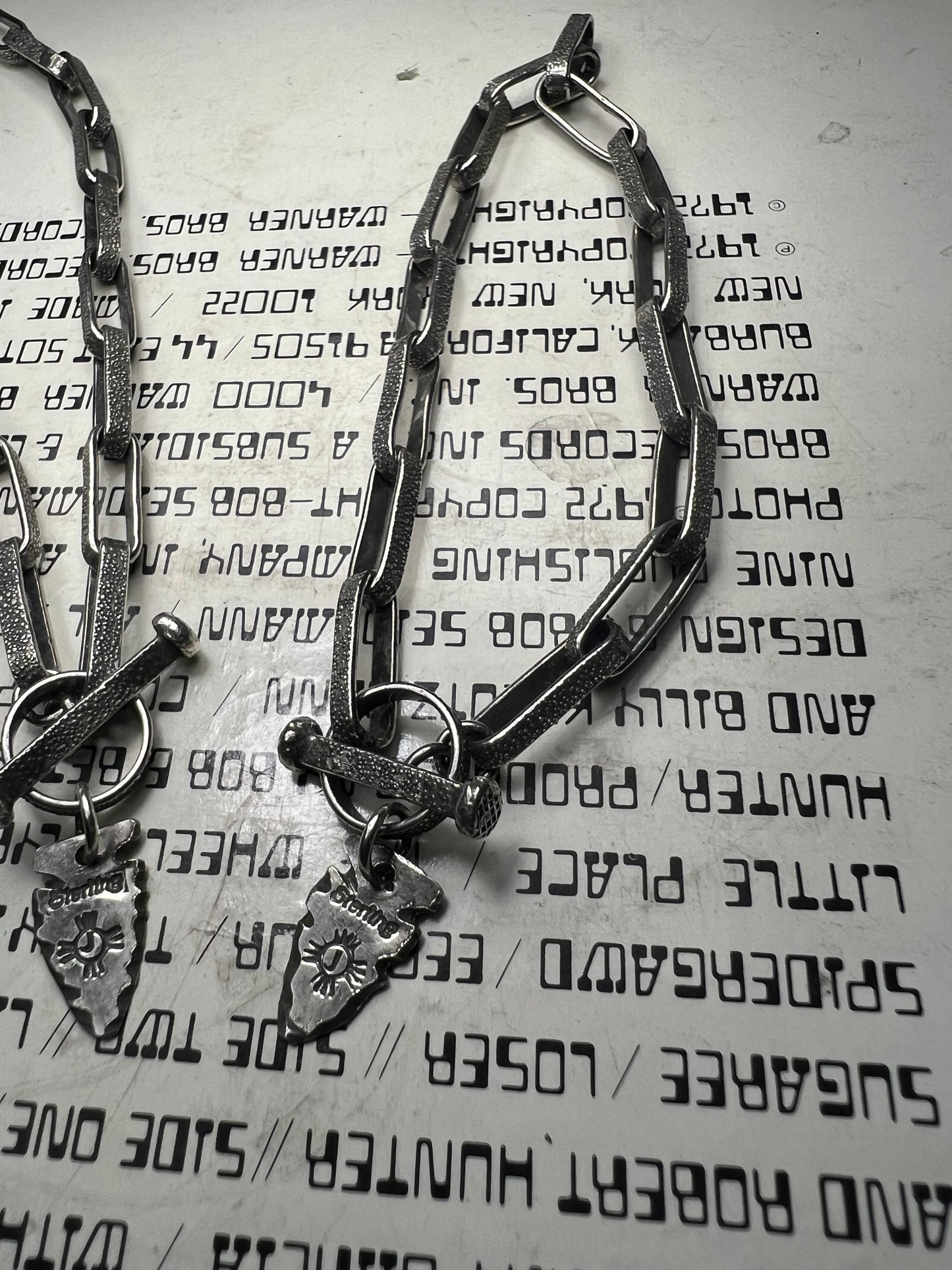 Stingray sterling silver chain set