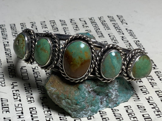 Kingman Green stamped bracelet