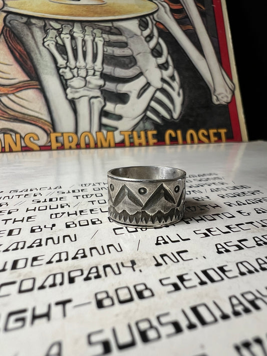 Hand stamped sterling silver ring