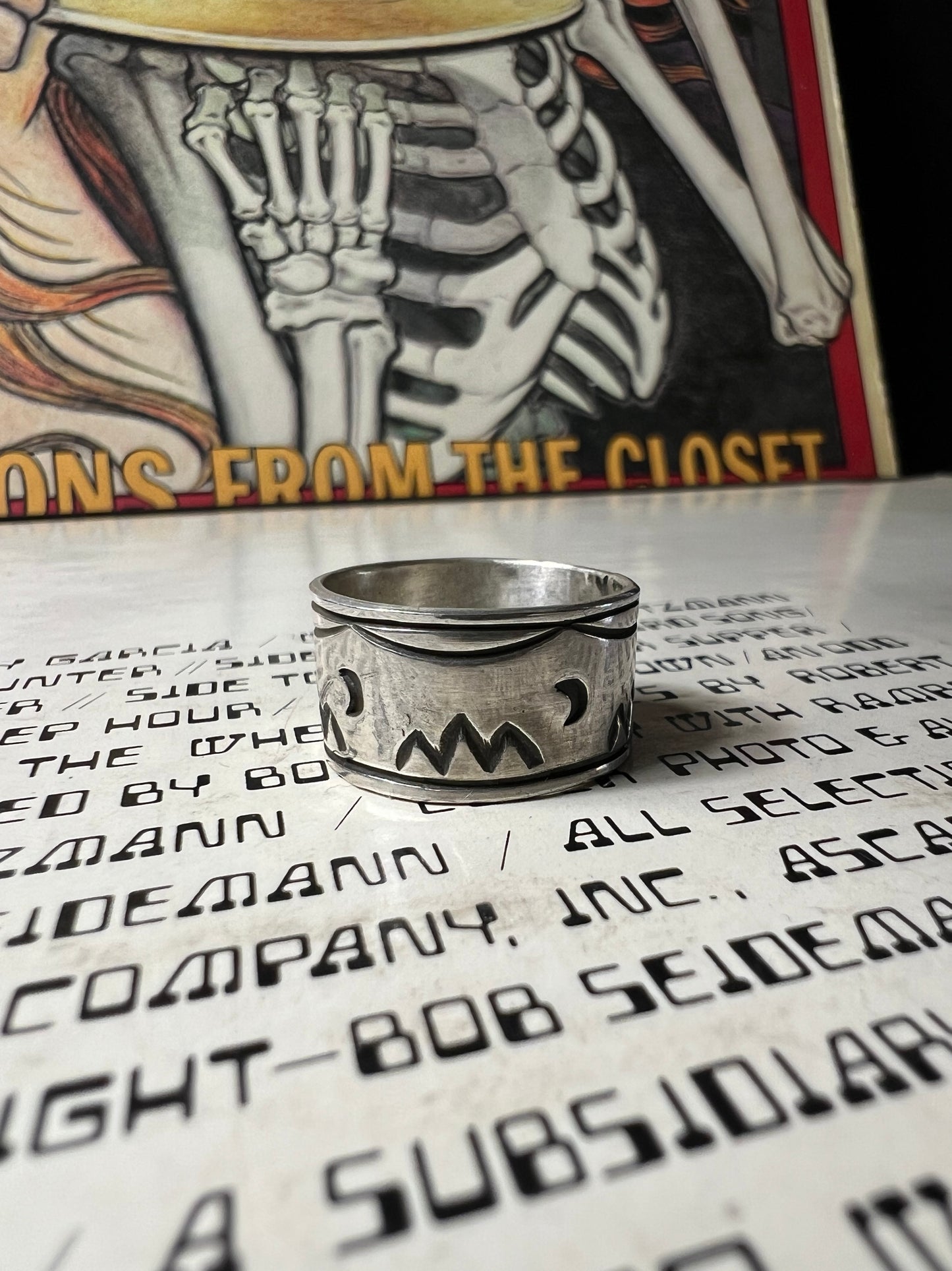 Hand stamped sterling silver ring