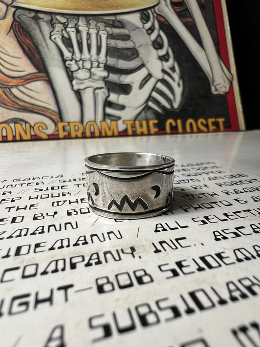 Hand stamped sterling silver ring